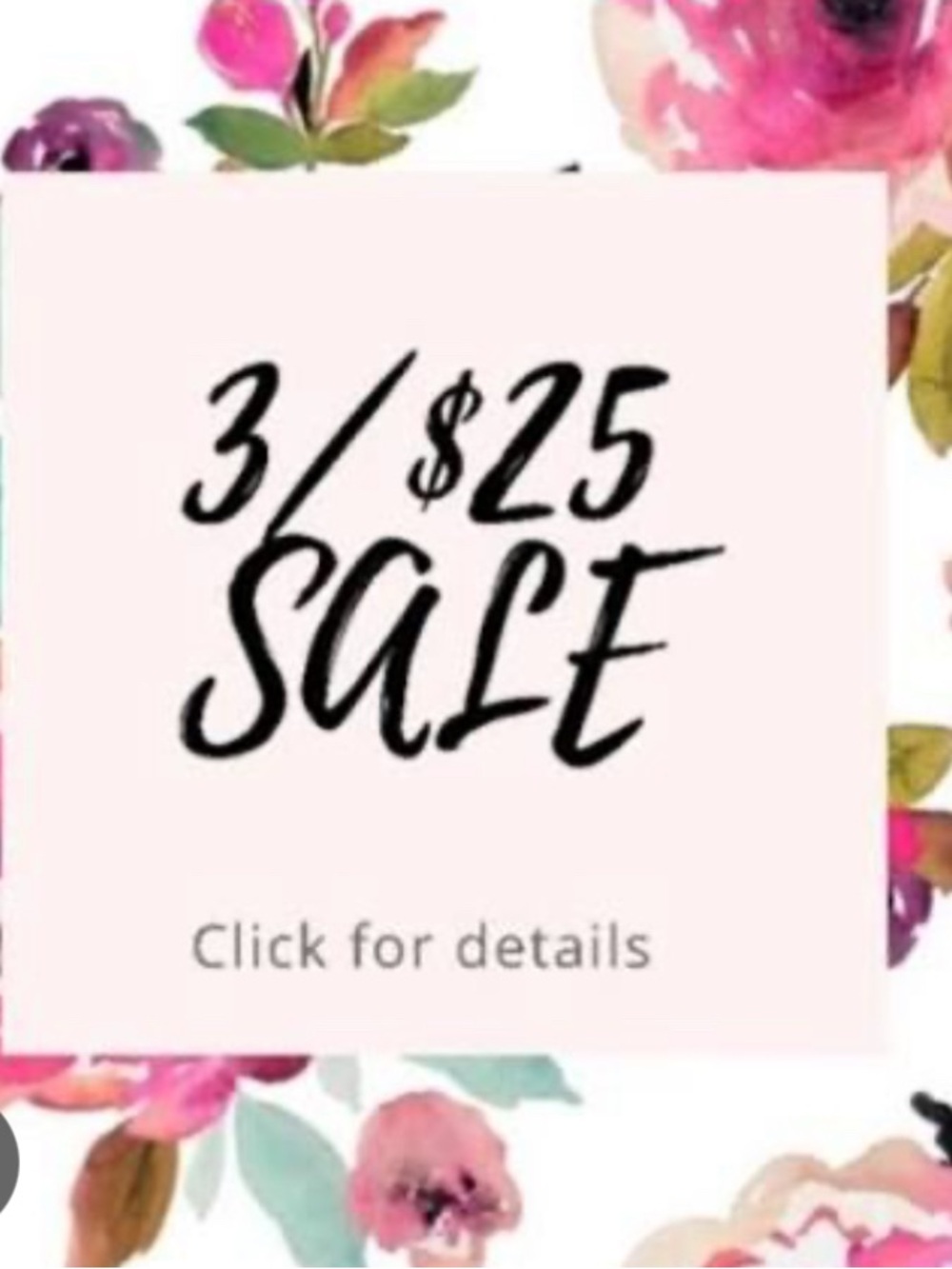 3/$25 SALE Pick three items